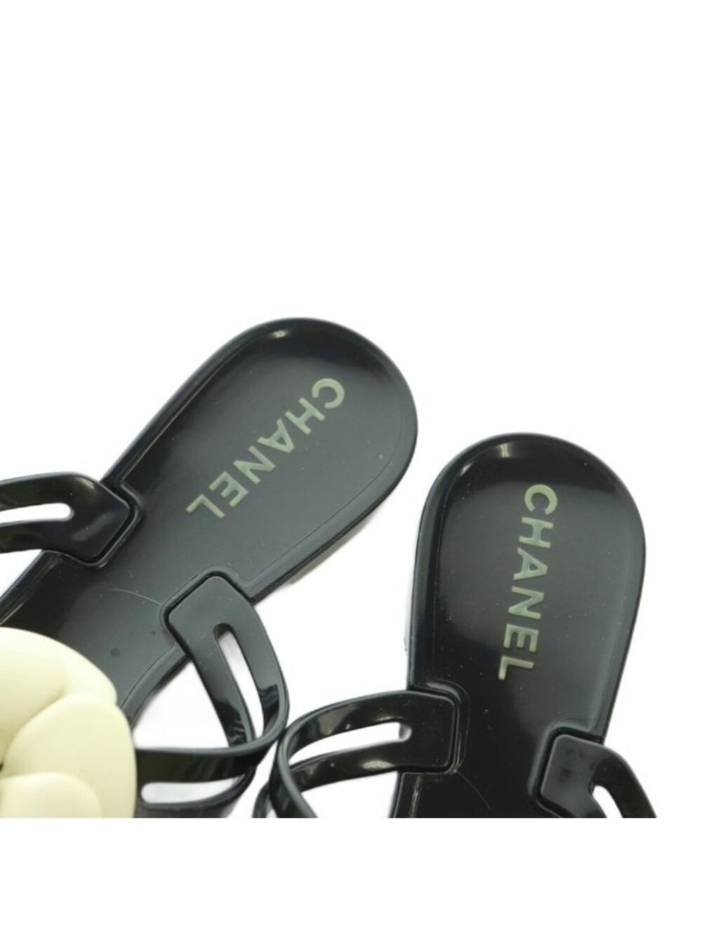 Chanel Camellia Thong Sandals 36 23.0 cm Black - Picture 4 of 9